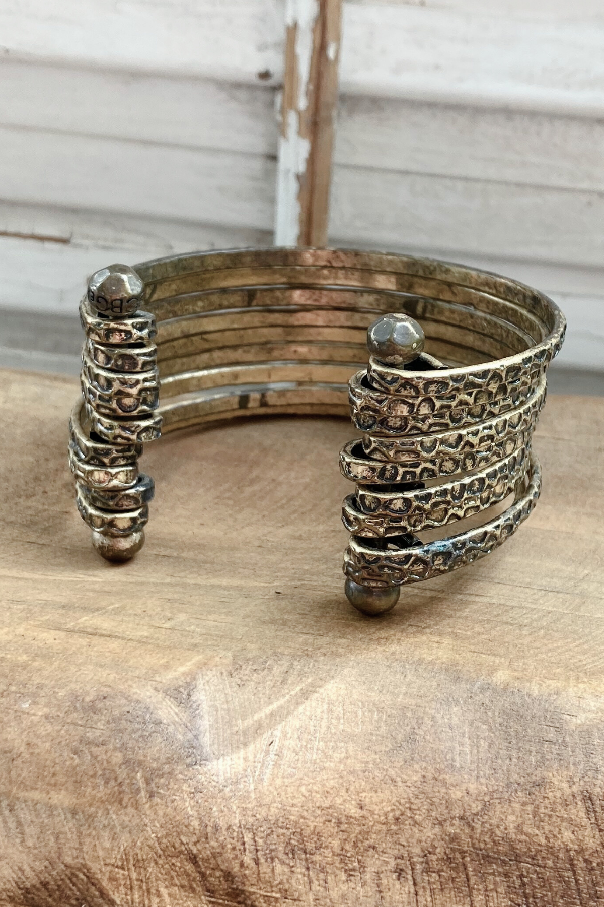 Thrifted Gold Tone Multi-Strand Cuff Bracelet