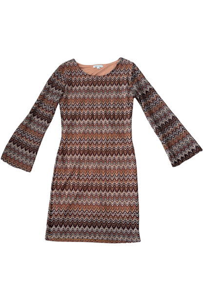Thrifted Velvet Torch Brown Dress - Size Medium