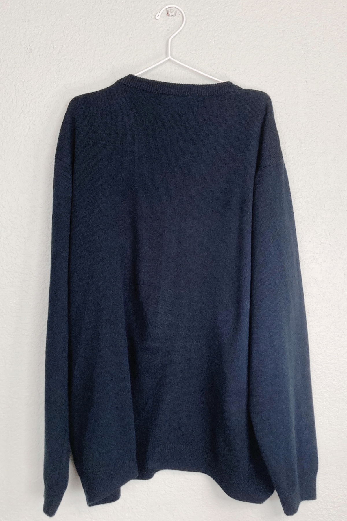 Thrifted Harriton Navy Sweater Cardigan - Size 3XL