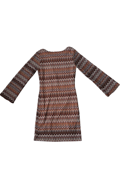 Thrifted Velvet Torch Brown Dress - Size Medium