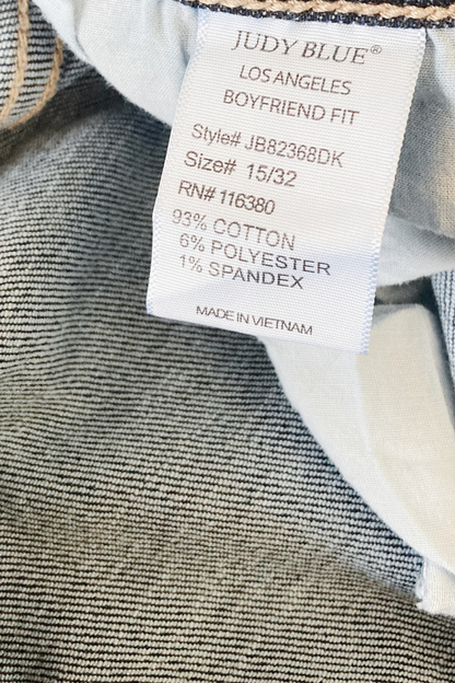 Thrifted Judy Blue Boyfriend Fit Dark Blue Jeans - Size 15|32