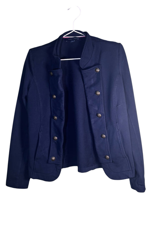 Thrifted Tommy Hilfiger Military Band Navy Blue Jacket - Size S/P