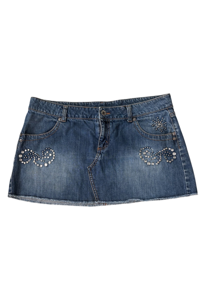 Thrifted Jordache Mini Denim Skirt - Size 13/14 - As Is
