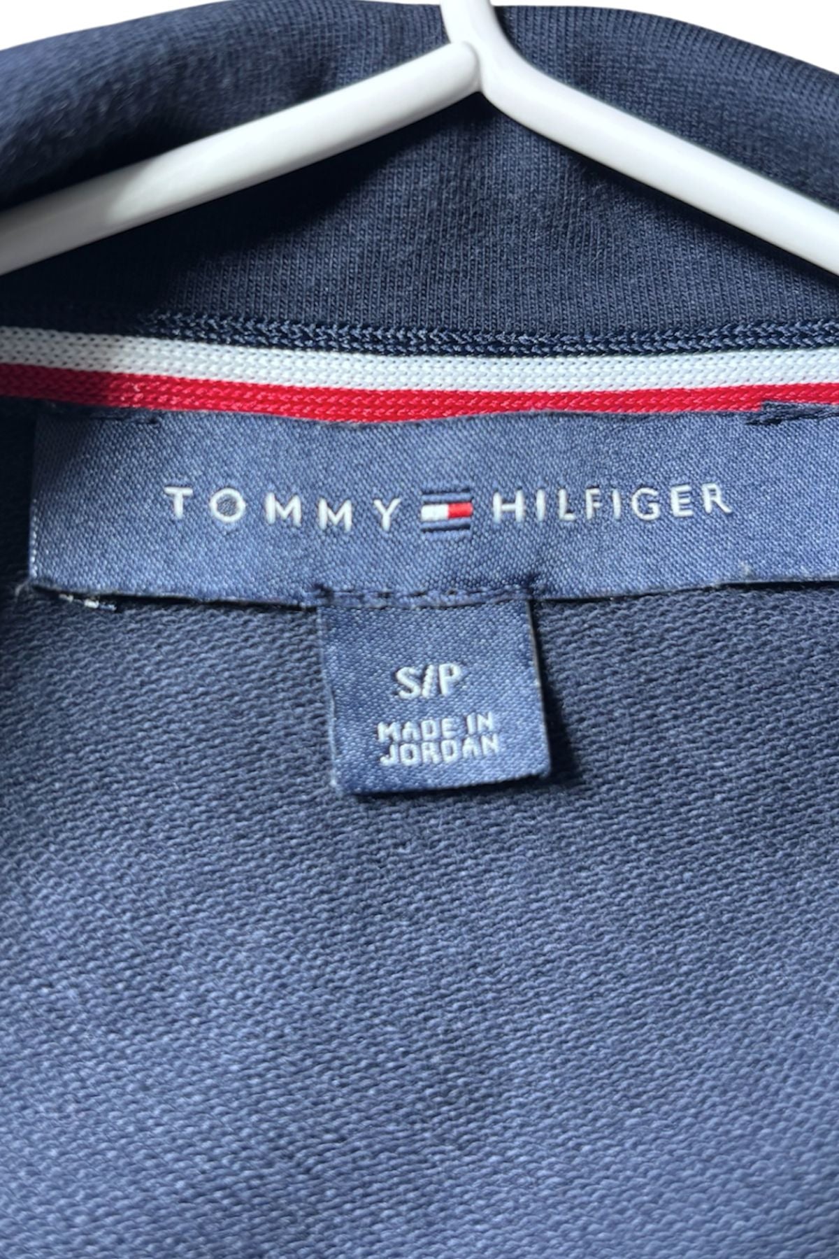 Thrifted Tommy Hilfiger Military Band Navy Blue Jacket - Size S/P
