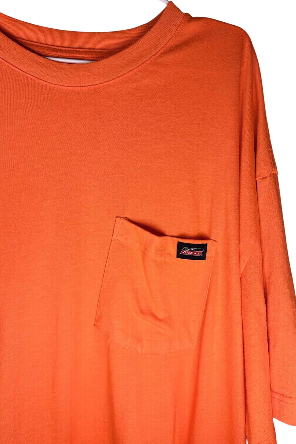 Thrifted Dickies Florescent Orange T-shirt - Size 2XL