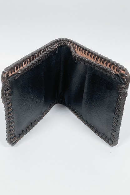 Vintage Hand Tooled Leather Wallet w/ Guitar Detail