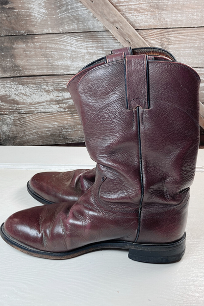 Thrifted Justin Brown Leather Cowboy Boots: Men's Size 6.5D