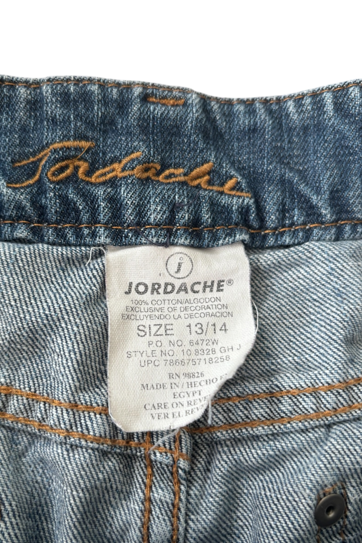 Thrifted Jordache Mini Denim Skirt - Size 13/14 - As Is