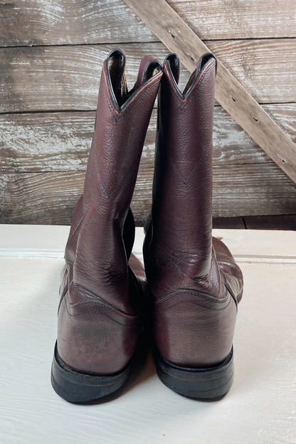 Thrifted Justin Brown Leather Cowboy Boots: Men's Size 6.5D