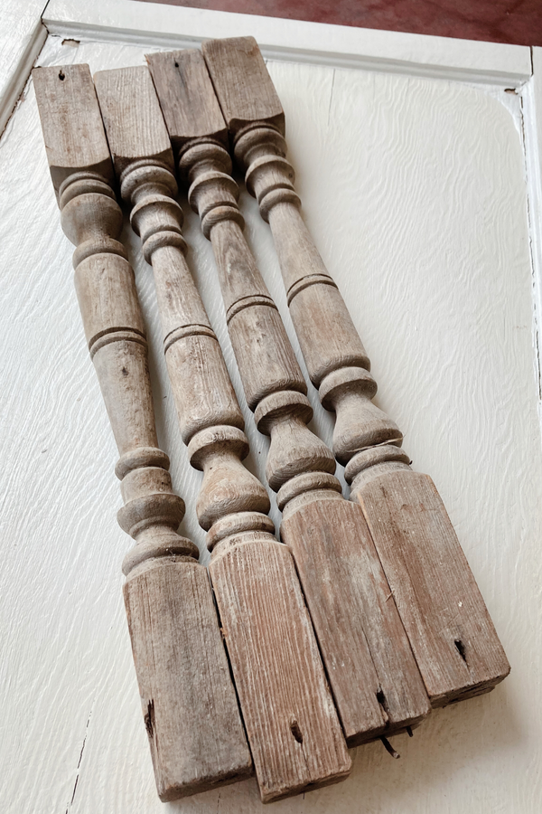 Antique Wooden Spindles - Set of 4