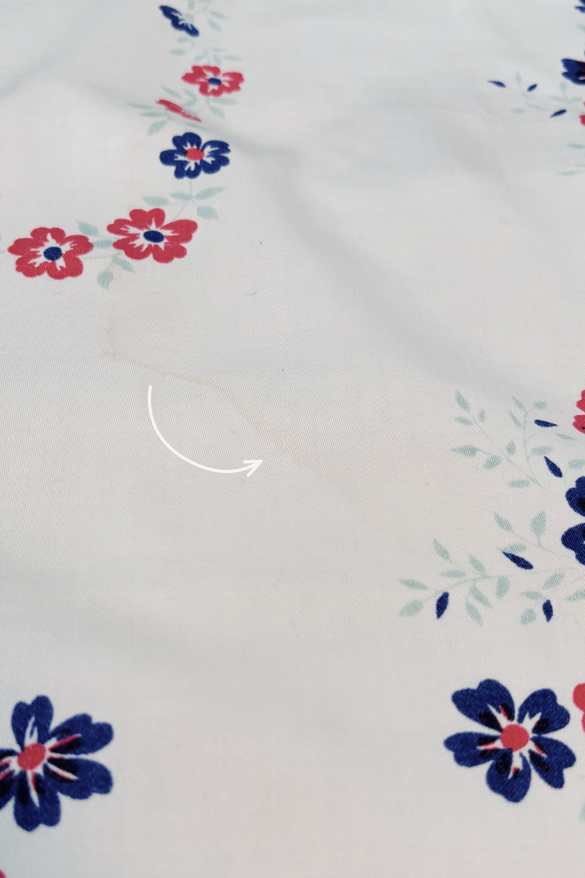 Vintage Red & Blue Floral Tablecloth
