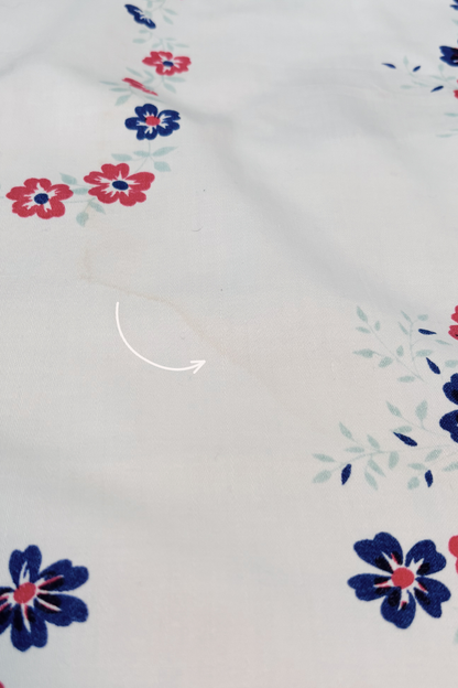 Vintage Red & Blue Floral Tablecloth
