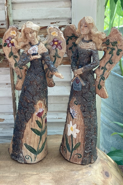 Thrifted Ganz Collectible Wooden Angel Figurines- Set of 2