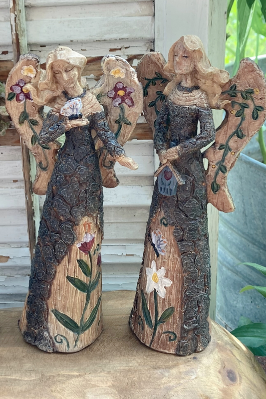 Thrifted Ganz Collectible Wooden Angel Figurines- Set of 2