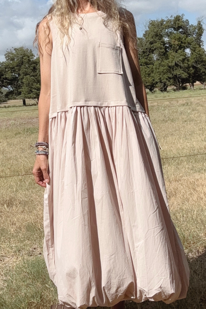 Cotton Drop Waist Bubble Dress