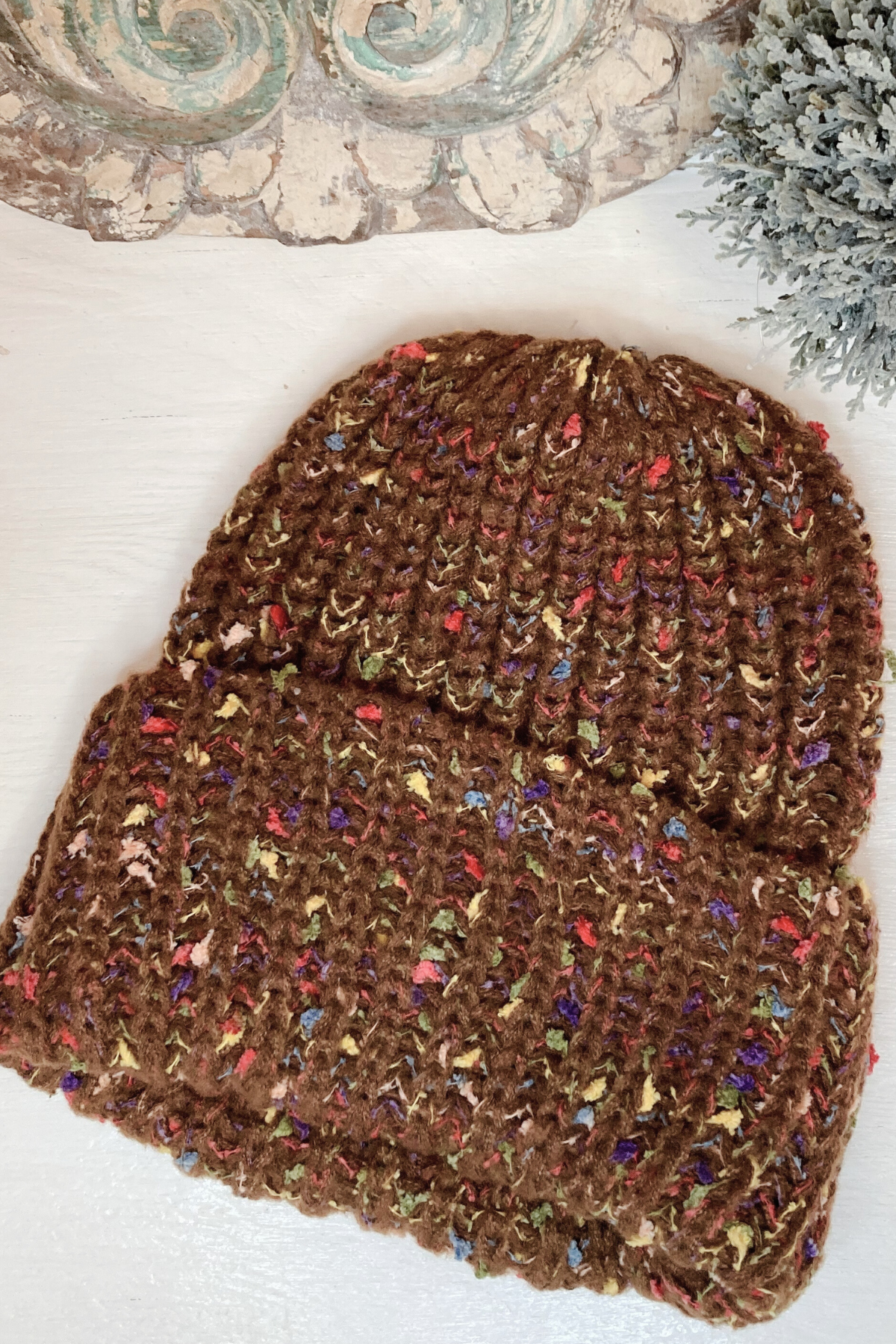 Haila - Boho Knitted Splash Beanie Hat