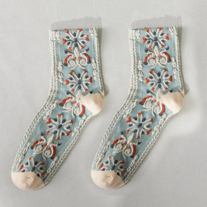 Rufia Retro Embossed Socks