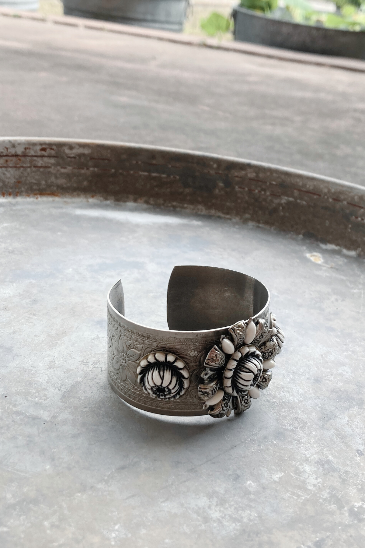 Vintage Floral Cuff Bracelet