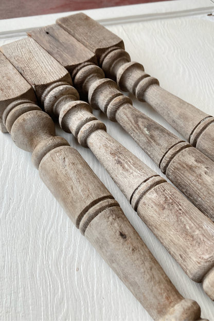 Antique Wooden Spindles - Set of 4