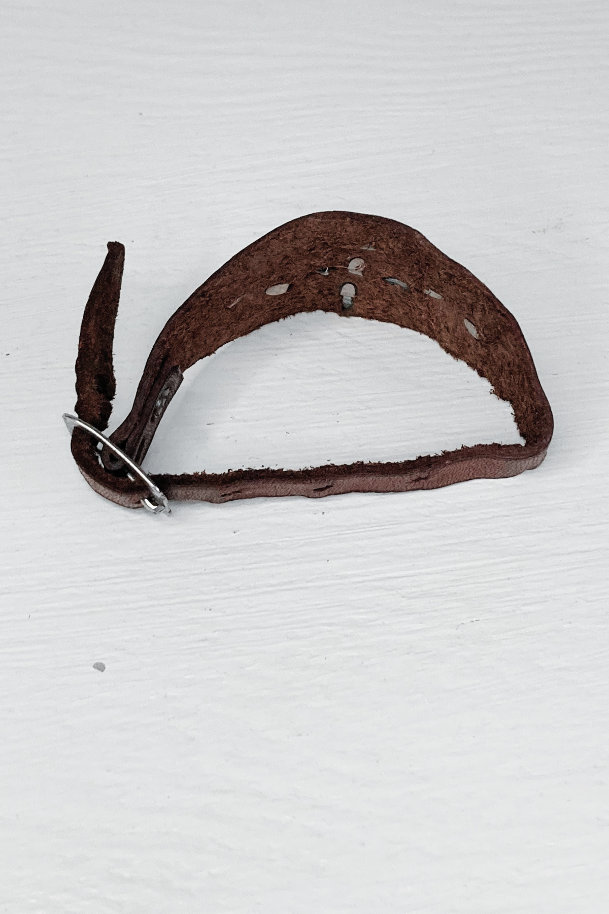 Vintage Leather Cuff Bracelet - Marked "1938 Jerry"