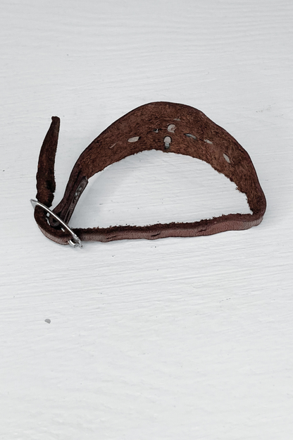 Vintage Leather Cuff Bracelet - Marked "1938 Jerry"