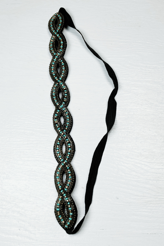 Thrifted Beaded Elastic Headband