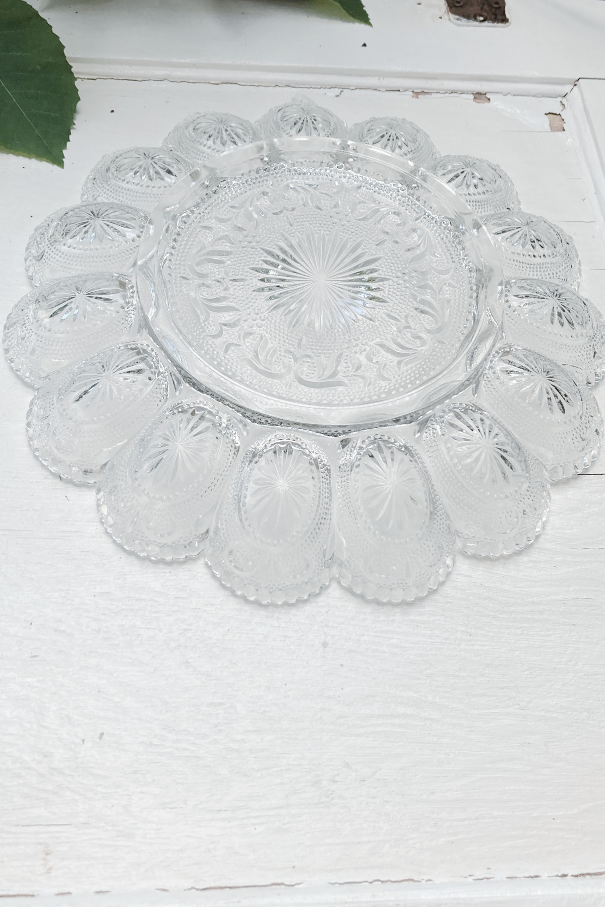 Vintage Egg Serving Glass Plate