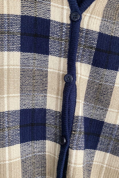 Vintage Cabin Creek Navy Plaid Sweater Vest - Size XLarge