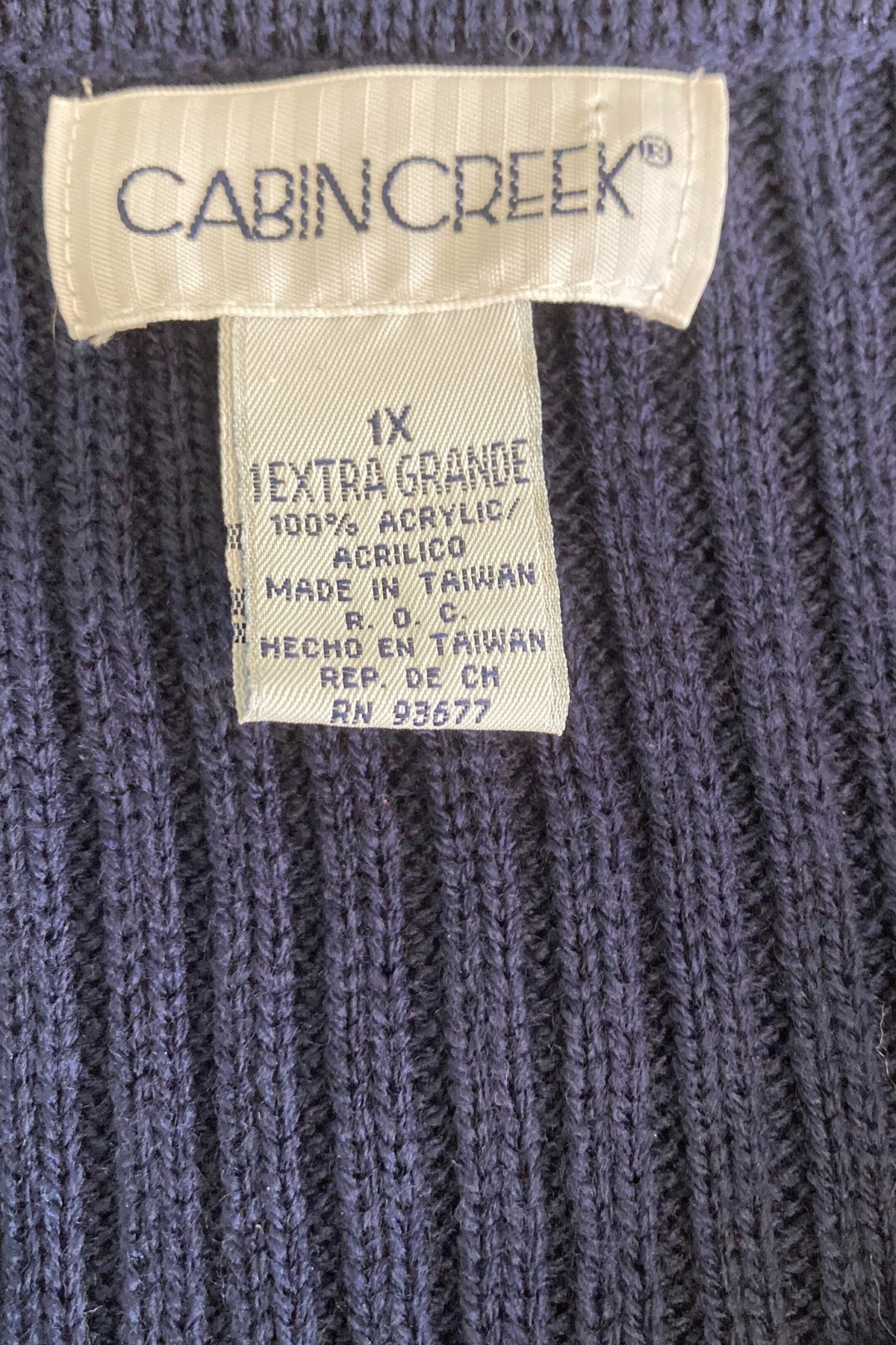 Vintage Cabin Creek Navy Plaid Sweater Vest - Size XLarge