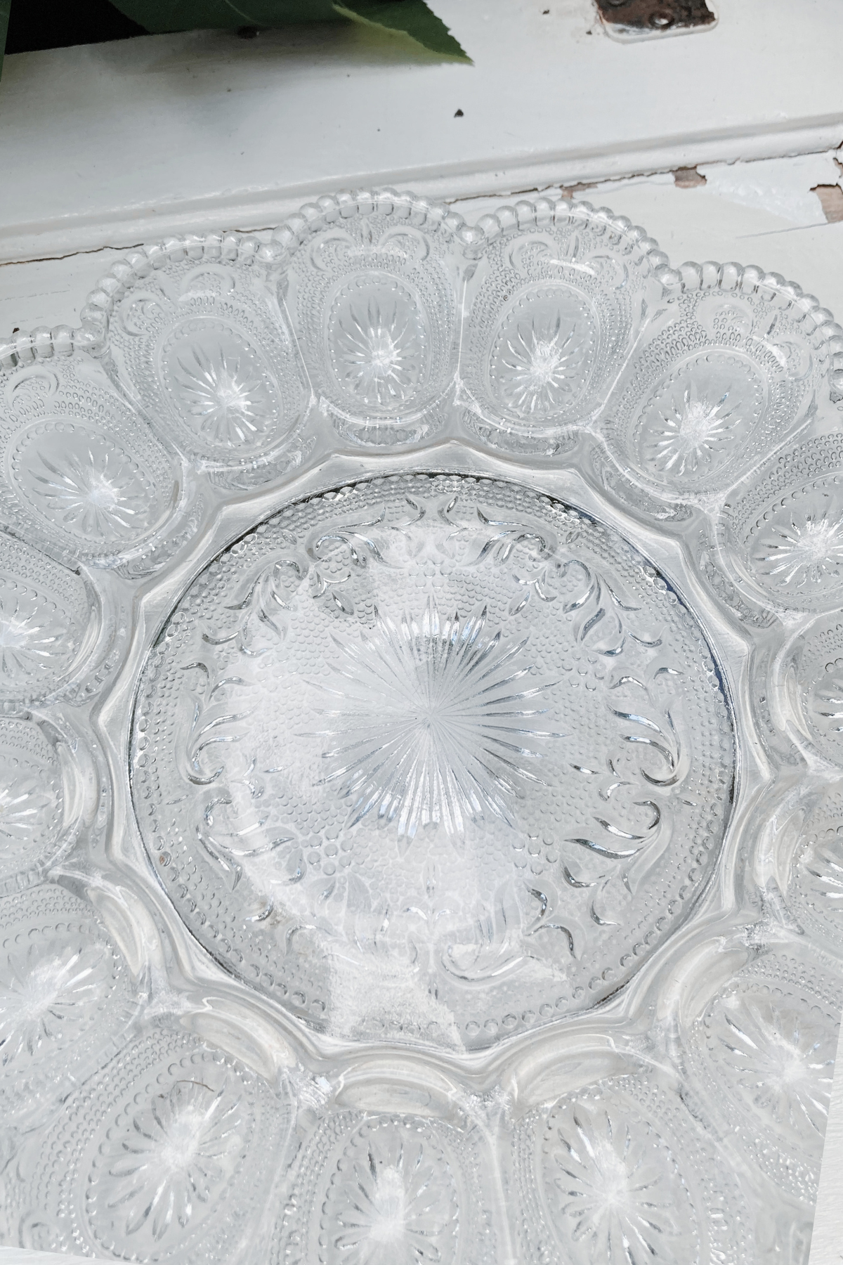 Vintage Egg Serving Glass Plate