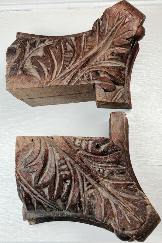 Antique Pair of Wooden Architectural Pieces