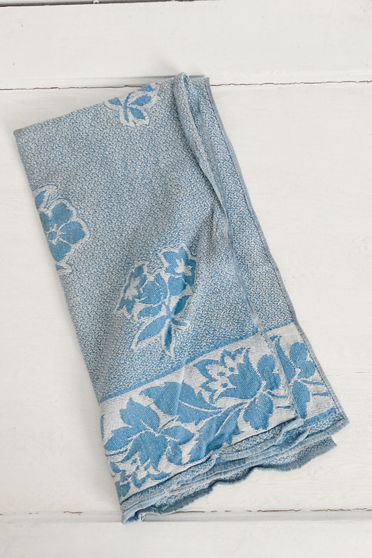 Vintage Blue Floral Tea Towel