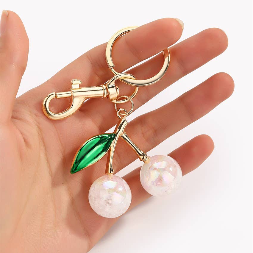Pearlie Cherry Drop w/ Leaf Key & Bag Charm