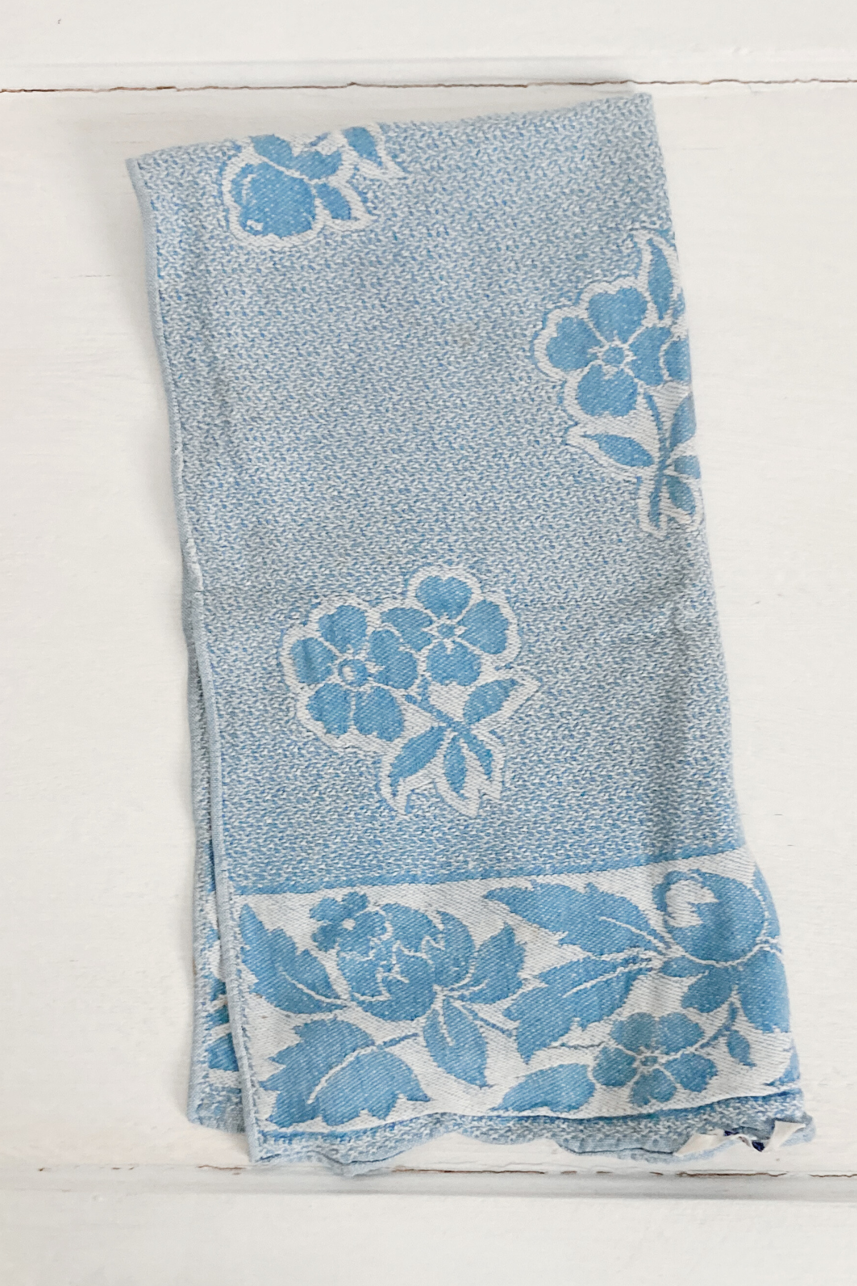 Vintage Blue Floral Tea Towel