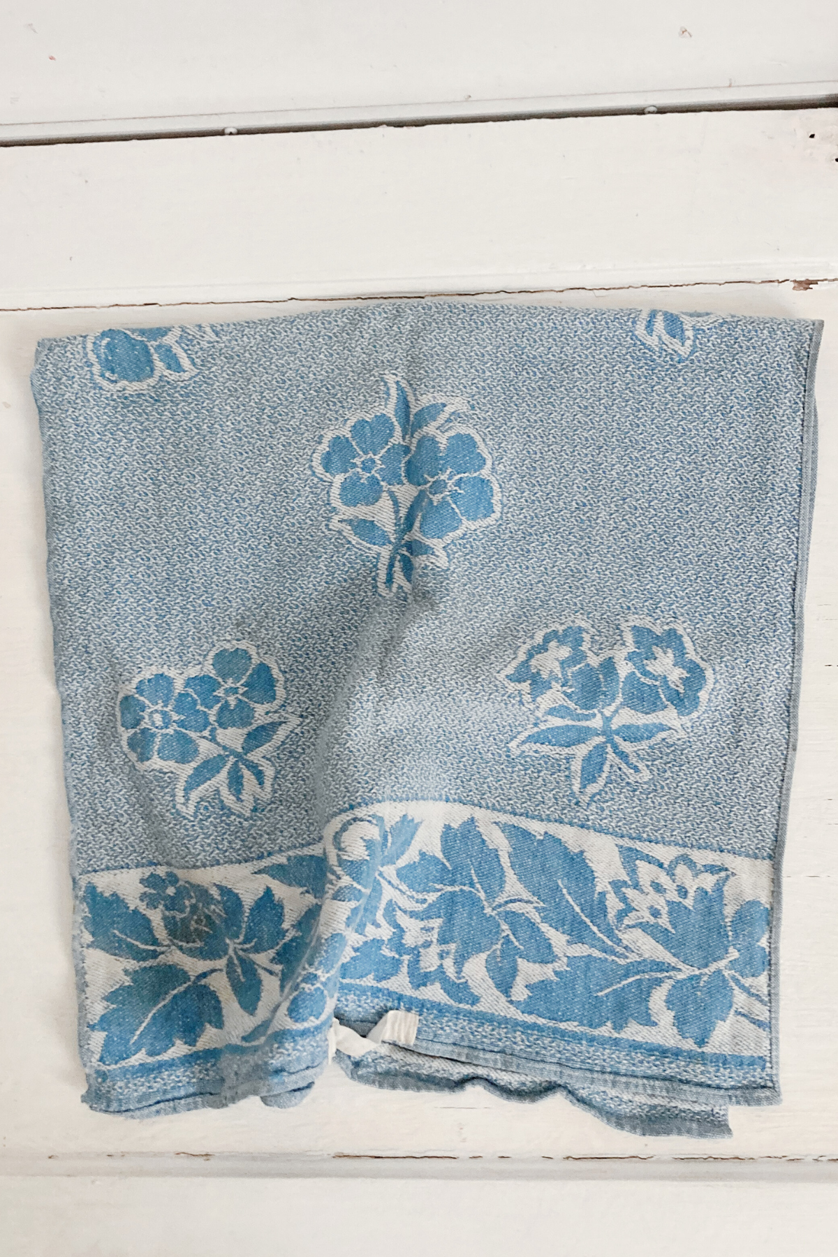 Vintage Blue Floral Tea Towel