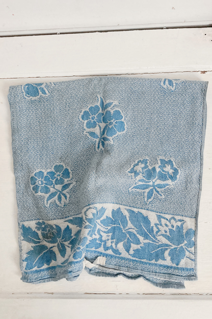 Vintage Blue Floral Tea Towel