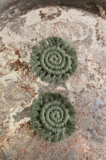 Handmade Macrame Button Magnets- Set of 2