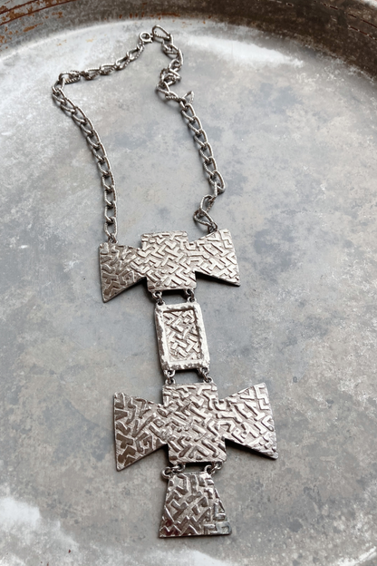 Vintage Ornate Bohemian Silver Necklace
