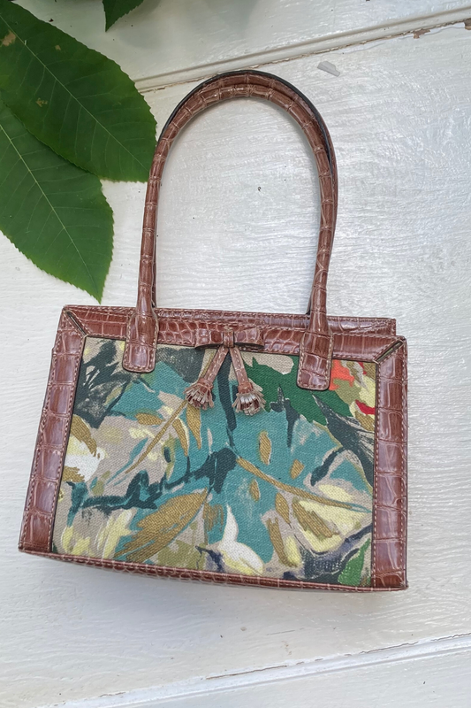 Thrifted Liz Claiborne Brown Floral Handbag