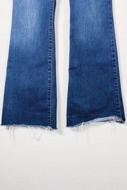 Thrifted Sincerely Jules Distressed Bottom Flared Jeans - Size 5/27