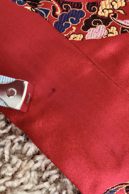 Vintage Silk Chinese Red Sleeveless Dress