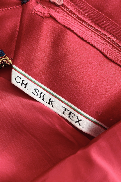 Vintage Silk Chinese Red Sleeveless Dress