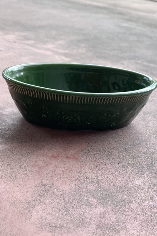 Vintage Green Genuine Oven Serveware USA