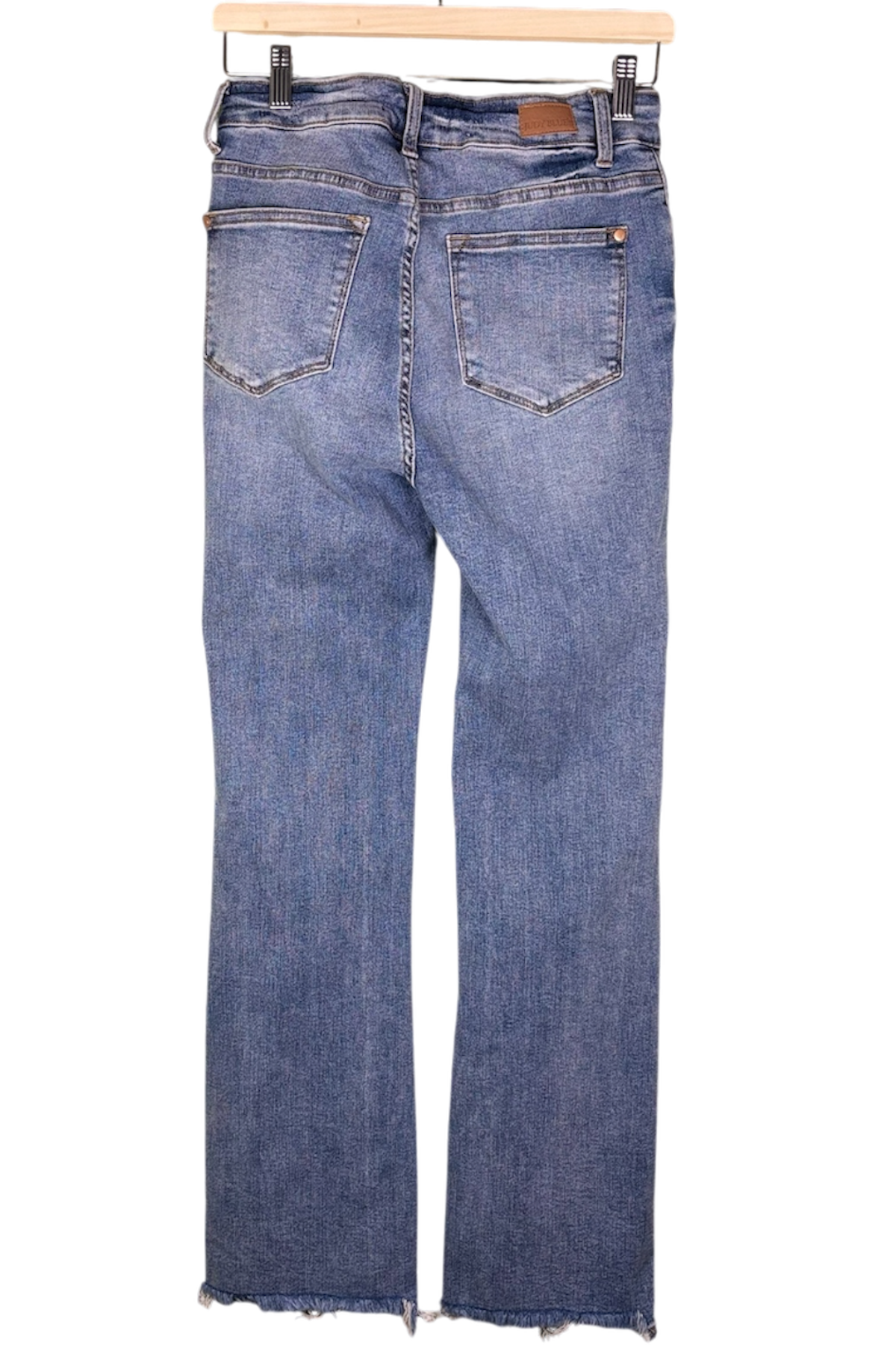 Thrifted Judy Blue Frayed Hem Bootcut Jeans - Size 7/28
