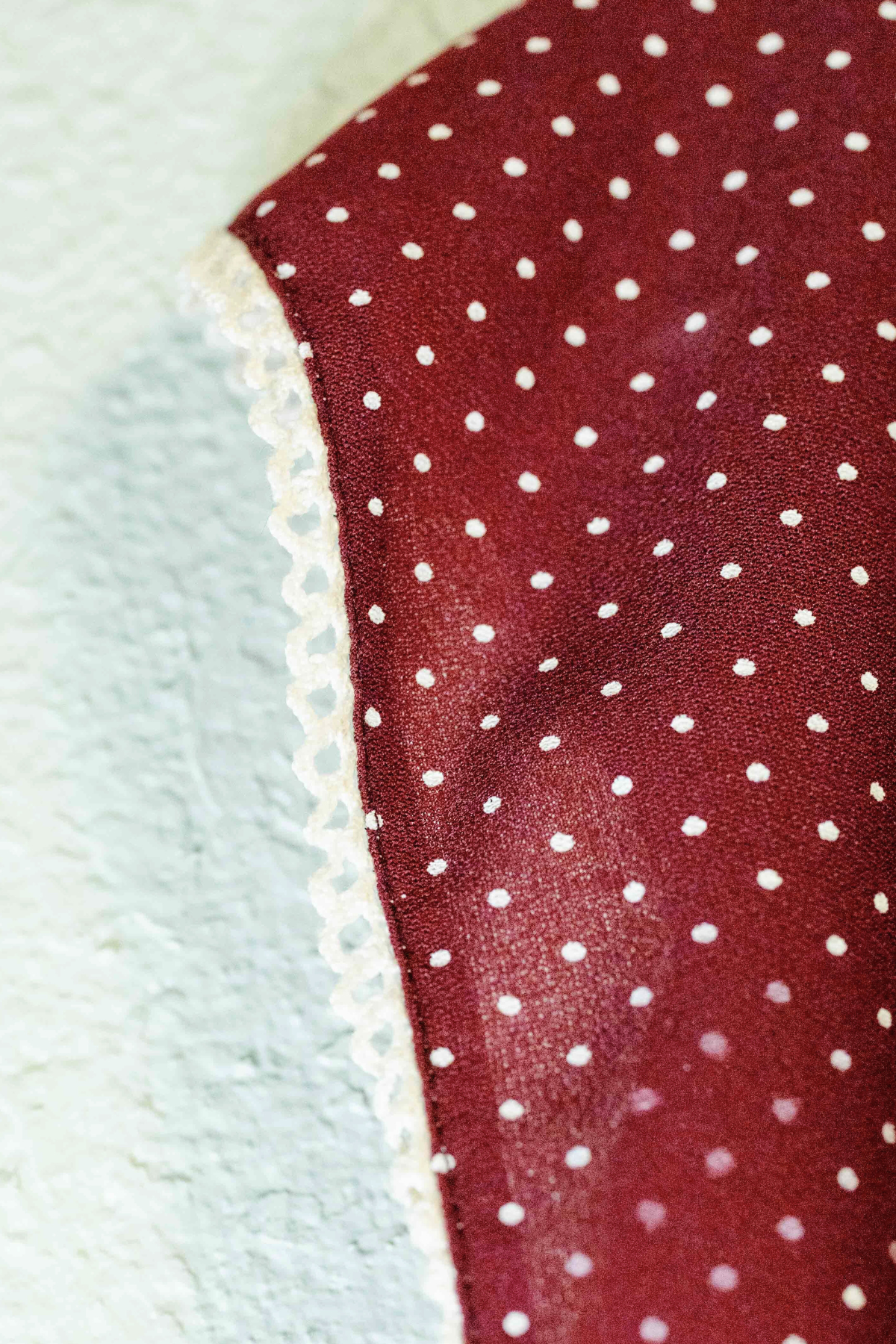 Vintage Franky B Maroon Polka Dot Dress - Size 14
