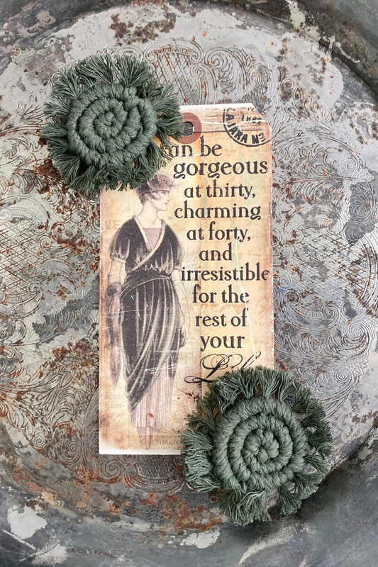 Handmade Macrame Button Magnets- Set of 2