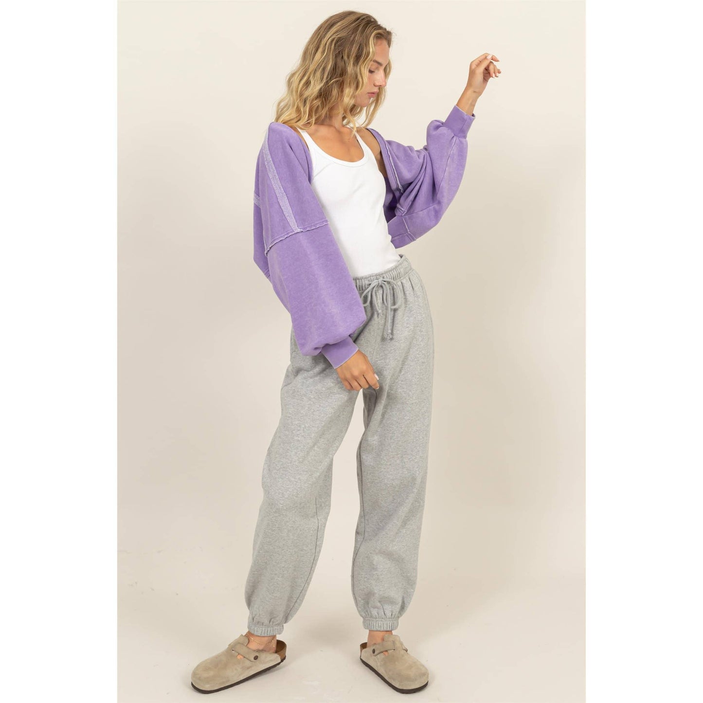 Oversized Contrast Cropped Shrug