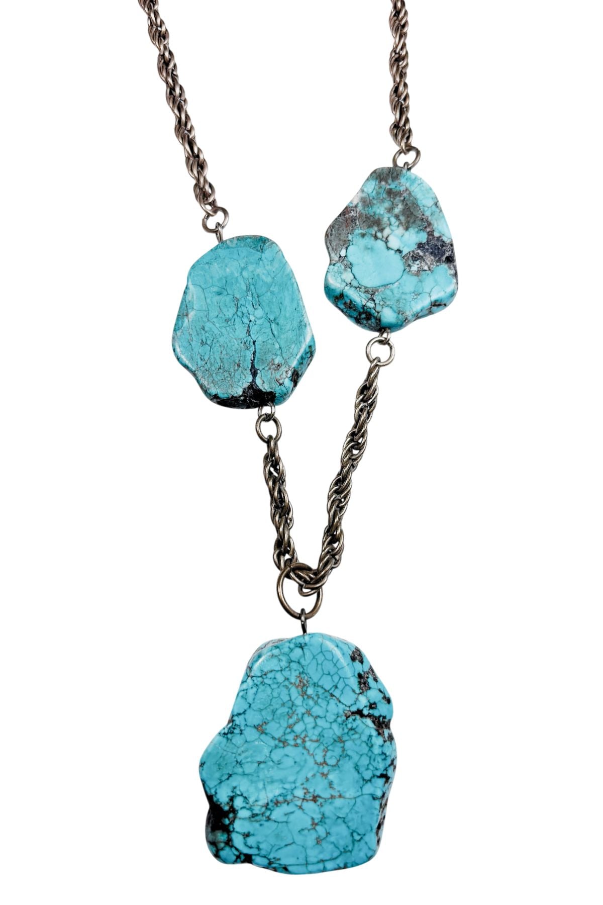 Thrifted Turquoise-Colored Stone Necklace