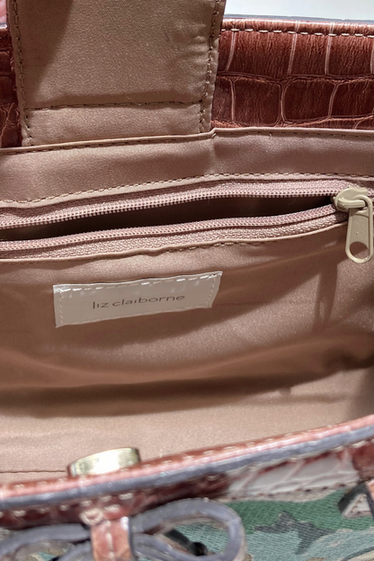 Thrifted Liz Claiborne Brown Floral Handbag