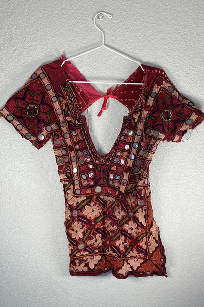 Vintage Boho Handmade Backless Top